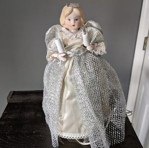 VTG 80s Lighted Angel Christmas Tree Topper